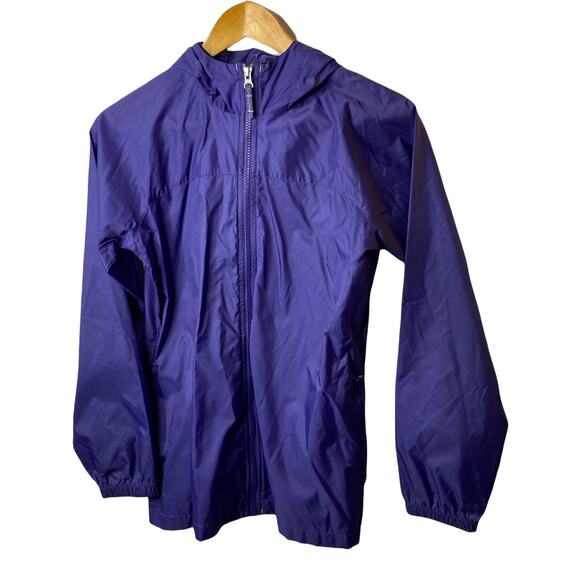 Lands End Purple Hooded Windbreaker Jacket Girl's Large 14 NEW - Picture 1 of 6